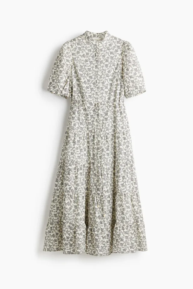 Ivory floral shirt dress