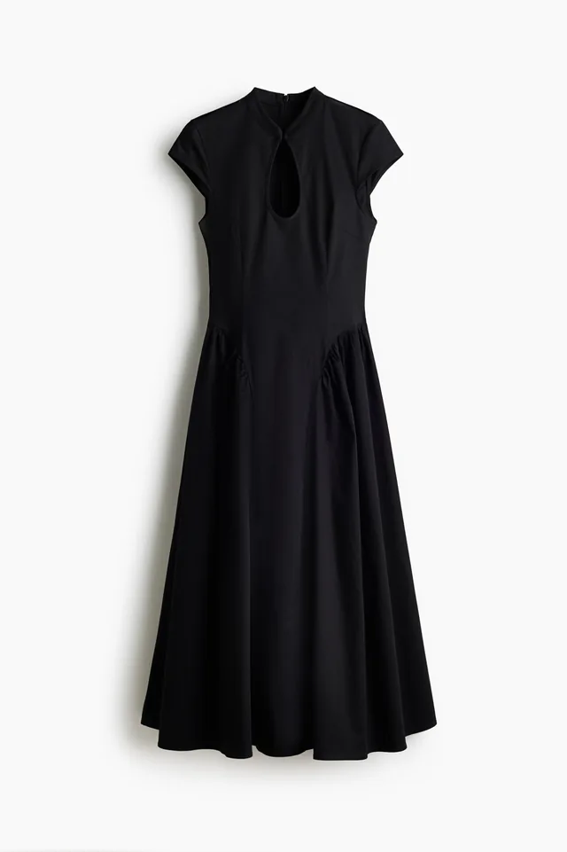 Black fit-and-flare dress