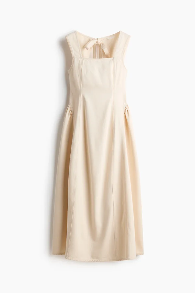Ivory square-neck dress