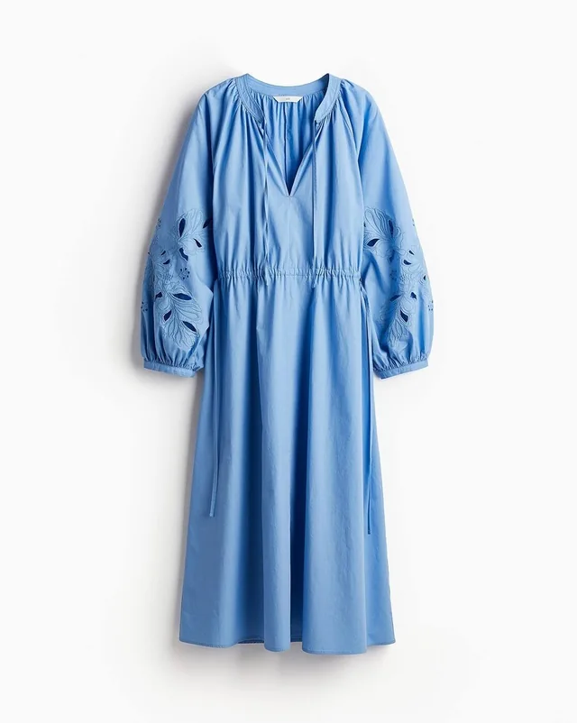 Sky blue embroidered dress